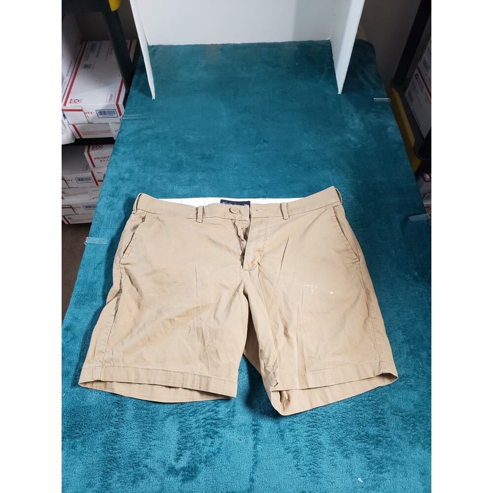 Abercrombie & Fitch Shorts Size 34 Mens Beige 8" Inseam Preppy Chino Khaki
